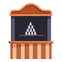 Carnival shooting gallery booth with stacked cups waiting for players vector