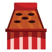 Whack a mole arcade game with red and white striped base vector