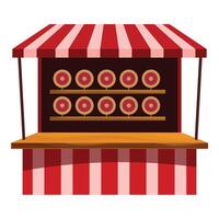 Shooting gallery stand with targets at amusement park or funfair vector