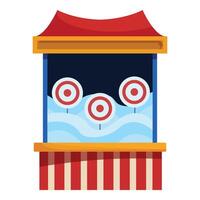Shooting gallery booth with targets at amusement park or funfair vector