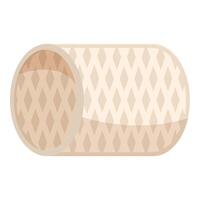 Rolled wafer cookie showing diamond pattern vector