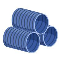 Flexible corrugated pipes creating industrial infrastructure network vector