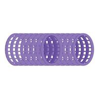 Purple cylinder rotating showing empty grid structure on white background vector
