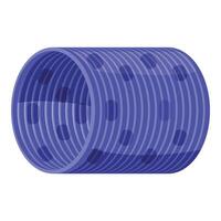 Purple hair curler with dots creating volume and style vector