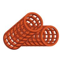 Two orange hair curlers creating volume and style vector