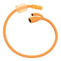 Double j stent supporting ureter helping urine flow from kidney to bladder vector