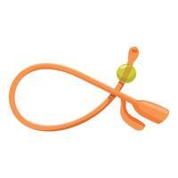 Urinary catheter with inflated balloon tip for medical procedures vector