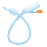 Flexible urinary catheter with inflatable balloon tip for medical procedures vector