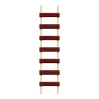 Rope ladder hanging with wooden steps on white background vector