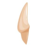 Canine tooth showing enamel, dentin, pulp, and cementum layers vector