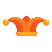 Orange jester hat with yellow balls representing fun and entertainment vector