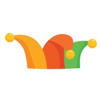 Colorful jester hat showing three tips with bells representing humor and entertainment vector