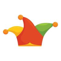 Colorful jester hat with three pointed tips representing humor and entertainment vector