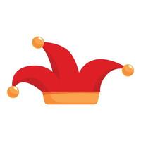 Red and orange jester hat with three points showing playfulness vector