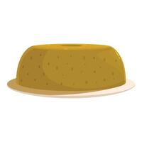 Delicious homemade pudding lying on a plate vector