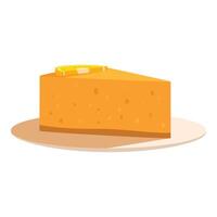 Slice of orange cake with orange zest topping on plate vector