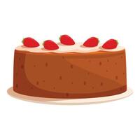 Delicious strawberry cake on a plate displaying culinary delights vector