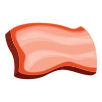 Single slice of delicious looking bacon with wavy edges vector