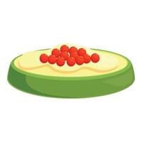 Delicious red caviar resting on a creamy avocado slice, a culinary delight vector