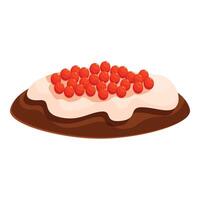 Delicious red caviar topping slice of bread with butter or cream cheese vector