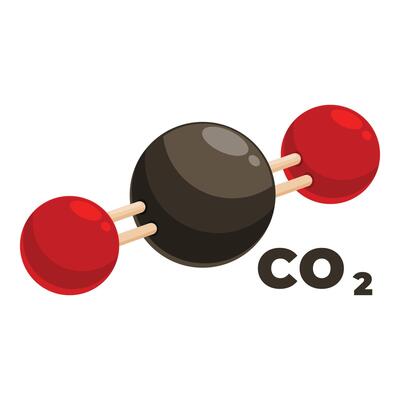 Carbon dioxide molecule co2 structure model illustration