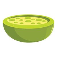 Half green fruit showing seeds and pulp filled with juice vector
