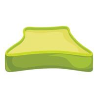 Sliced green carambola showing ripe pulp and green rind vector