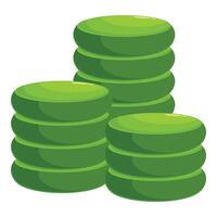 Green podiums creating a pedestal display for product showcasing vector