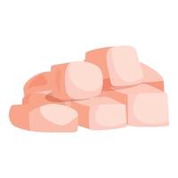 Pile of diced sausage meat for cooking or snacking vector