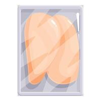 Vacuum packed chicken fillet showing fresh meat preserved for longer vector