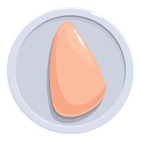 Raw chicken fillet lying on a round plate, ready for cooking vector