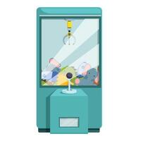Claw crane arcade game machine with plush toys waiting to be caught vector