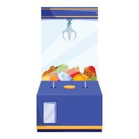 Claw crane arcade game machine picking up soft toys vector
