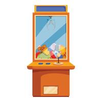 Claw crane arcade game grabbing toys and plushies vector