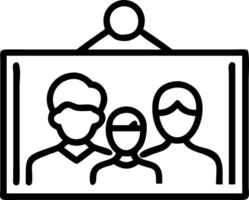 Glossy background with a large photo frame showing a family portrait concept as A glossy background with a large photo frame featuring an intergenerational family portrait. The ima vector
