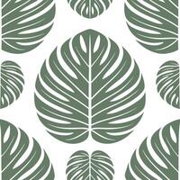 Geometric botanical tropical leaves seamless tile pattern with intersecting monstera and palm lines and muted green palette for modern classic interiors concept as Intersecting mon vector