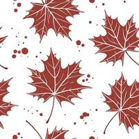 Ethereal maple leaves seamless pattern with light tones and airy elements on white background concept as Light toned ethereal maple leaves with airy elements creating a dreamy seam vector