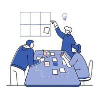 Candid Team Brainstorming Creative Collaboration at the Conference Table vector