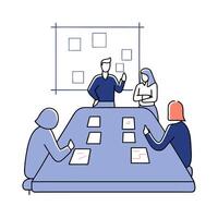 Candid Team Brainstorming Session Creative Collaboration Around a Conference Table vector