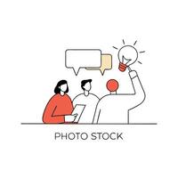 Candid Capture of Teamwork Employees Collaborating in a Creative Workshop for Innovative Ideas vector