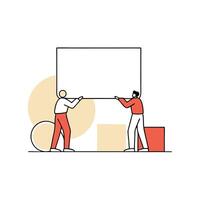 Business Partnership Support concept as Two business partners collaborating and supporting each other in a modern office with soft abstract backgrounds camera captures the supporti vector