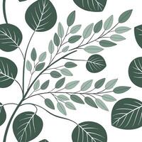 Eucalyptus Seamless Tile Pattern for Serene Botanical Spaces 1 vector