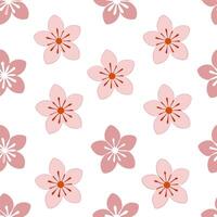 Seamless Cherry Blossom Tile Pattern for Serene Botanical Spaces vector