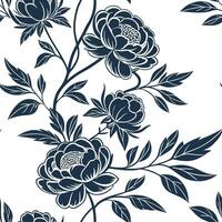 Intricate Black and White Sage Leaves Seamless Pattern with Bold Linework on White Background Perfect for Contemporary Designs in Photo Stock with Space for Customization vector