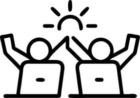 Bokeh Team Celebrating with Laptops Open vector