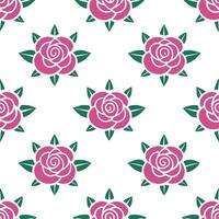 Bohemian rose seamless tile pattern with lush pink roses and intricate details on a white background ideal for eclectic spaces vector
