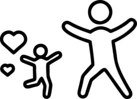 Bokeh digital art of a child running towards their father with open arms vector