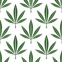Bamboo and leaves seamless pattern botanical isolated white background perfect for spring textiles branding packaging vector
