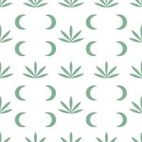 Bamboo and moons seamless pattern dreamy isolated white background ideal for mystical textiles branding packaging vector