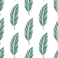 Bamboo and feathers seamless pattern airy isolated white background perfect for light textiles branding packaging vector